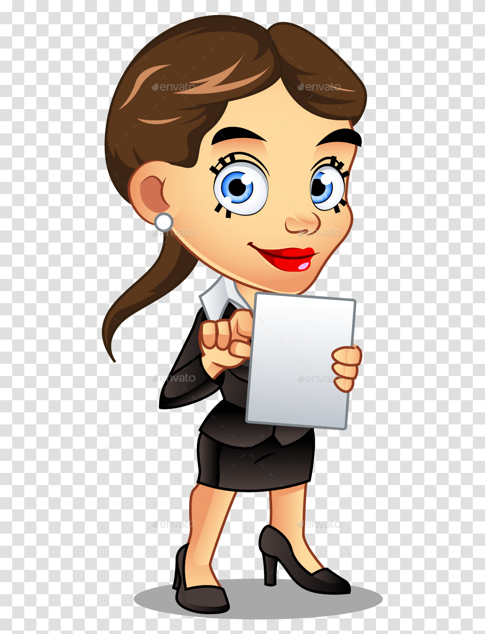 Cartoon Business Woman, Person, Human, Face, Head Transparent Png