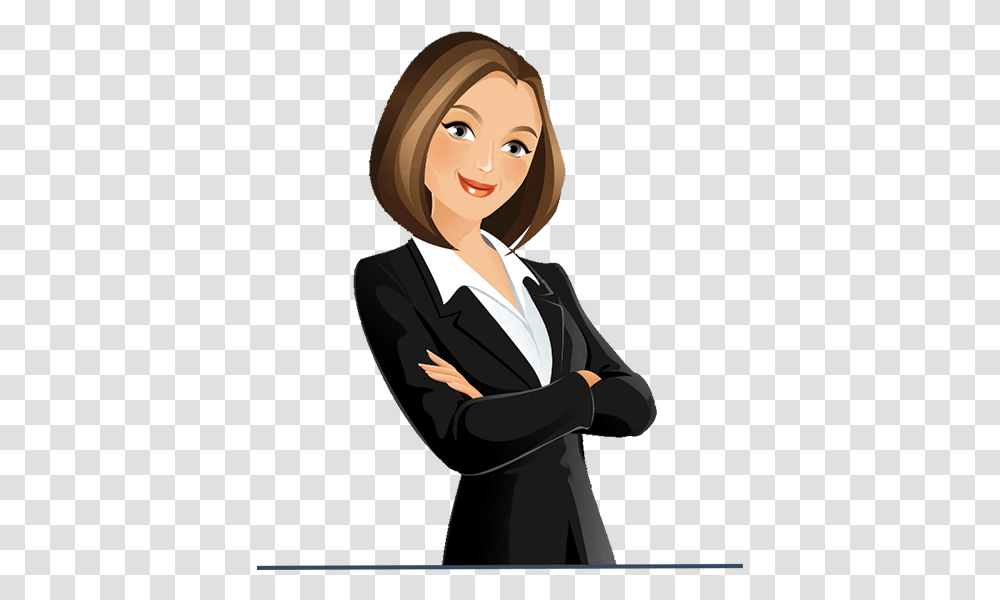 Cartoon Business Woman, Suit, Overcoat, Female Transparent Png