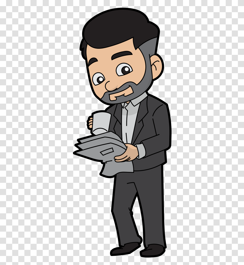 Cartoon Businessman Drinking Coffee Person Drinking Coffee Cartoon, Human, Performer, Waiter, Magician Transparent Png