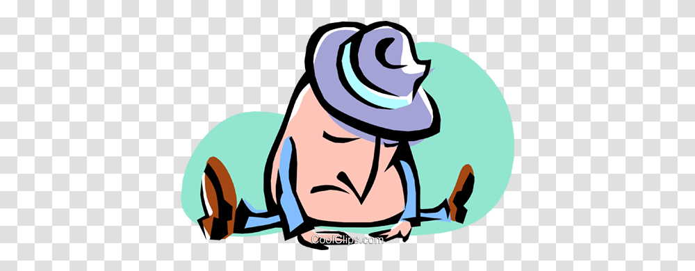 Cartoon Businessman Feeling Sad Royalty Free Vector Clip Art, Hat, Sun Hat, Face Transparent Png