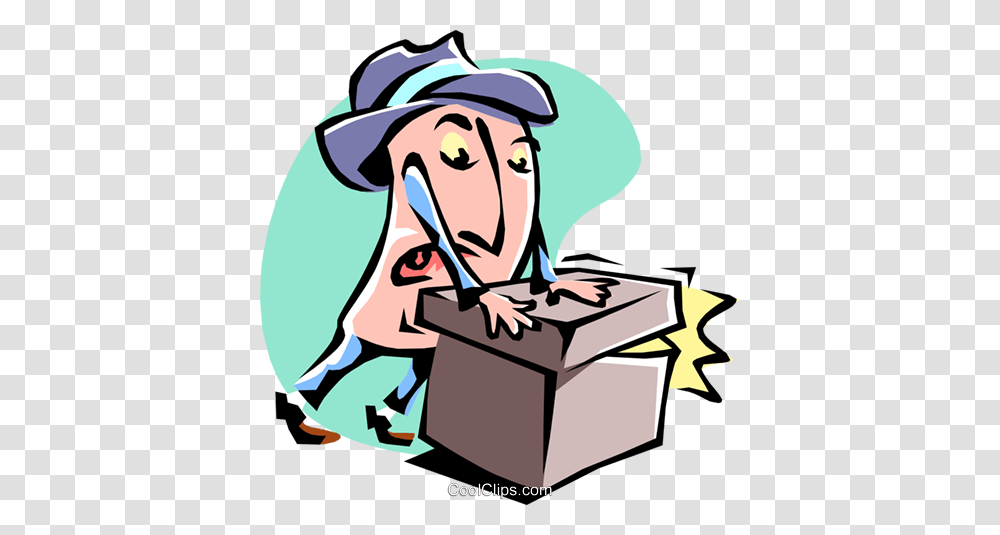 Cartoon Businessmanclosing Lid On Box Royalty Free Vector Clip, Apparel, Carton, Cardboard Transparent Png