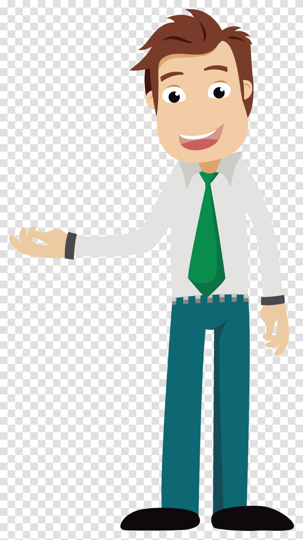 Cartoon Businessperson Clip Art Background Man Cartoon, Sleeve, Tie, Accessories Transparent Png