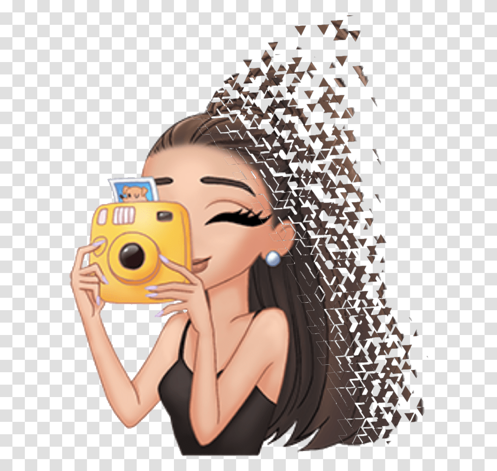 Cartoon Camera Ariana Grande Emoji, Person, Human, Photography, Portrait Transparent Png