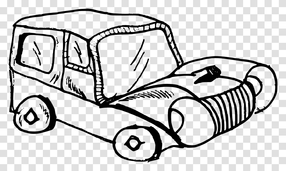 Cartoon Car Old Car Cartoon Black And White, Cushion, Lawn Mower, Tool, Scroll Transparent Png