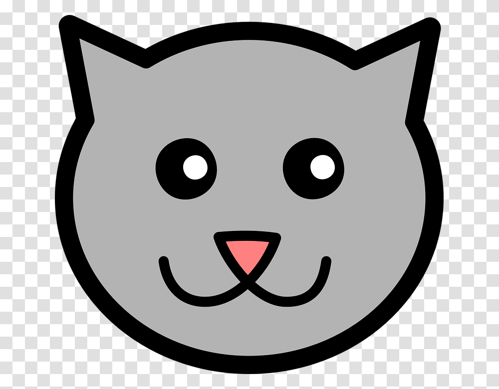 Cartoon Cat Face Desktop Backgrounds, Label, Stencil, Sticker Transparent Png