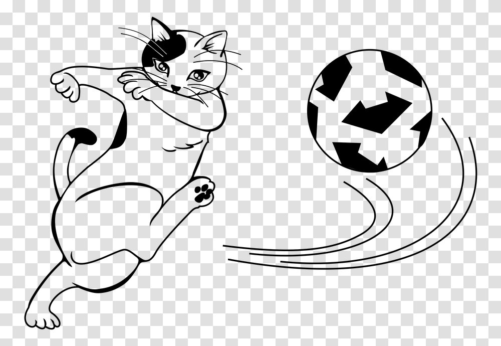 Cartoon Cat Kicking A Ball, Gray, World Of Warcraft Transparent Png