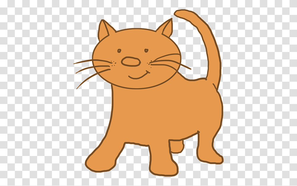 Cartoon Cat Light Brown Background Cat Clipart, Mammal, Animal, Pet, Label Transparent Png
