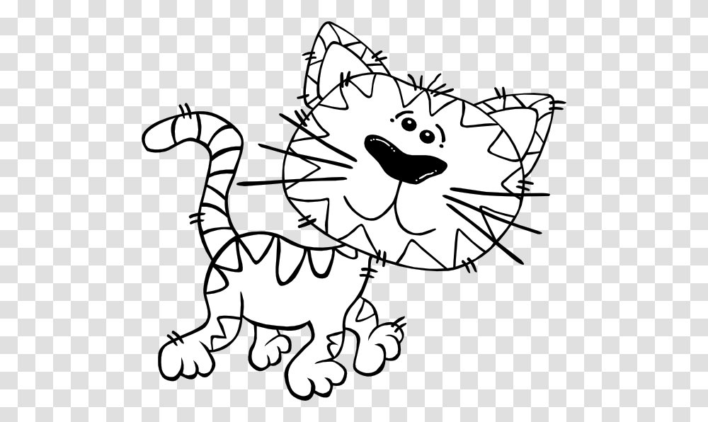 Cartoon Cat Walking Outline Clip Art For Web, Doodle, Drawing, Tree, Plant Transparent Png