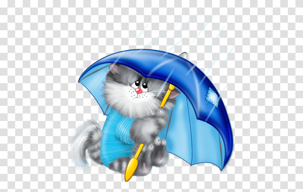 Cartoon Cat With Umbrella, Pet, Mammal, Animal Transparent Png