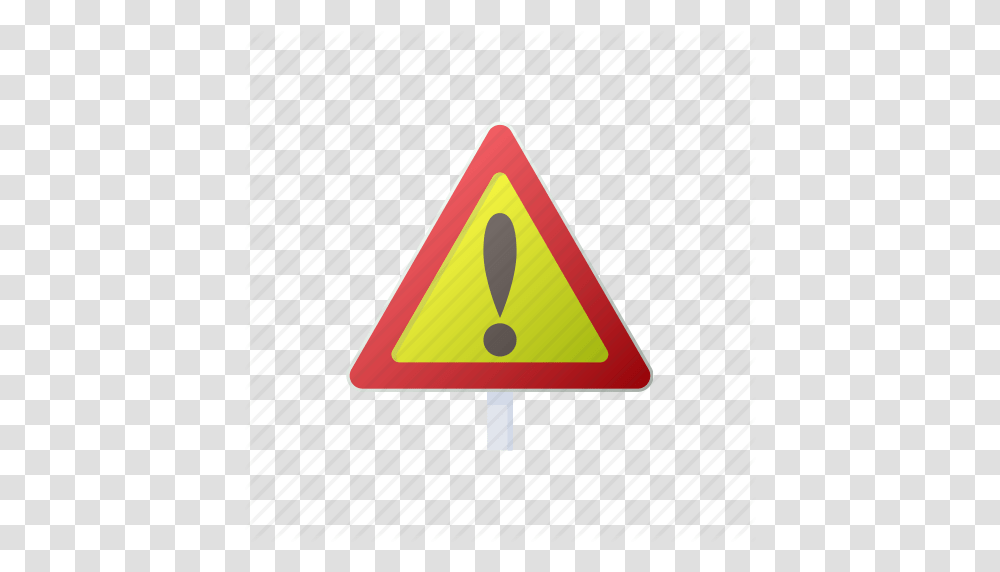 Cartoon Caution Danger Road Sign Traffic Triangle Icon Transparent Png