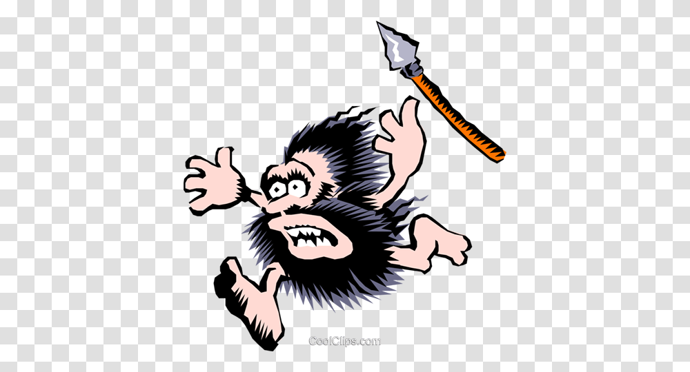 Cartoon Cavemen Royalty Free Vector Clip Art Illustration, Bird, Animal, Weapon, Weaponry Transparent Png