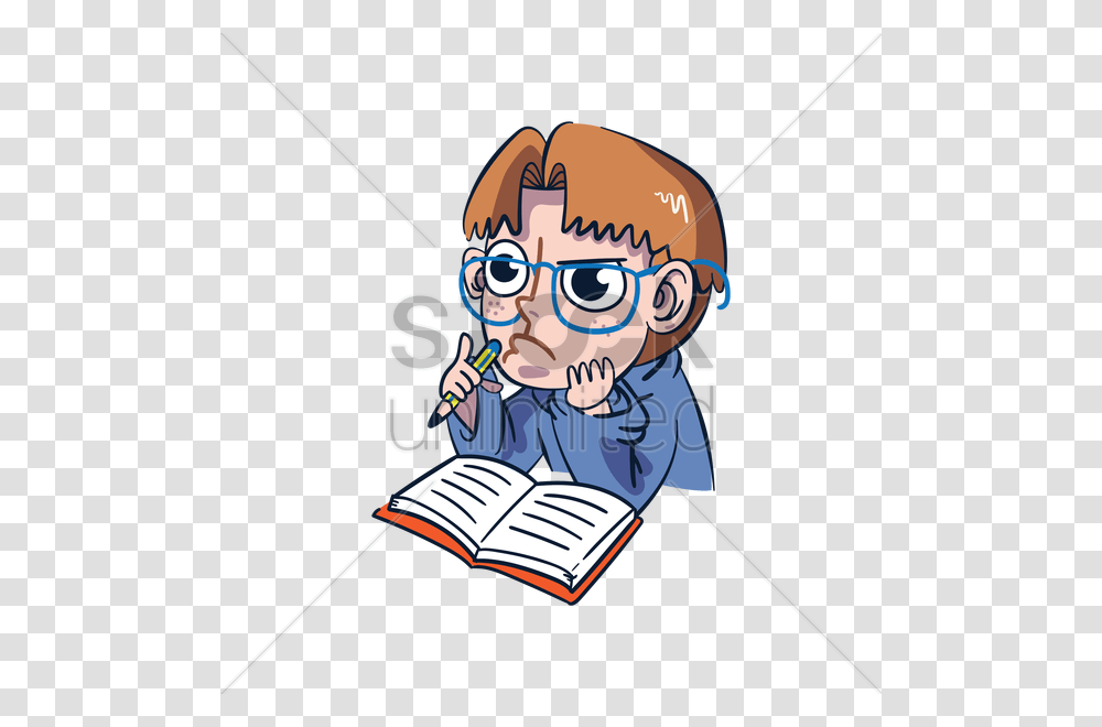 Cartoon Character Studying Vector Image, Person, Reading, Duel, Photography Transparent Png