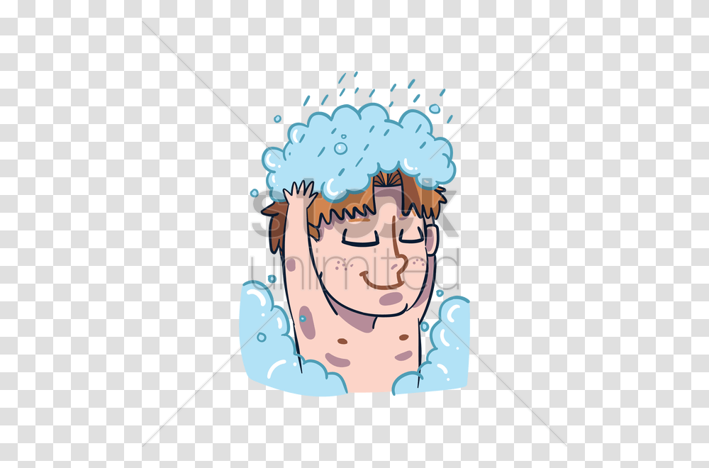 Cartoon Character Taking Bath Vector Image, Outdoors, Bow, Water, Birthday Cake Transparent Png