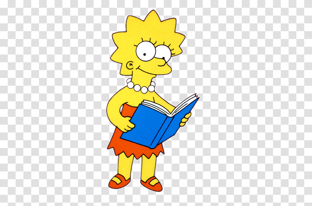 Cartoon Characters Simpsons Lisa Simpson, Reading, Label, Poster Transparent Png