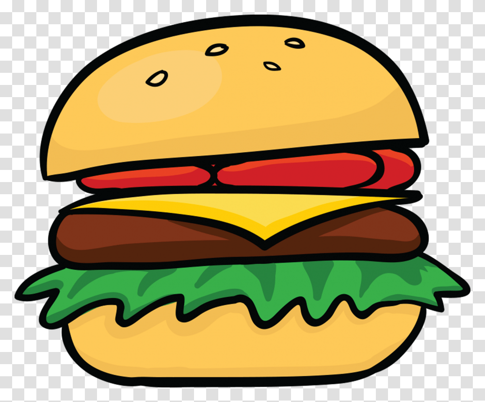 Cartoon Cheese Burger, Food, Helmet, Apparel Transparent Png