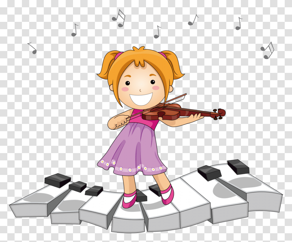 Cartoon Children Piano Decorative Learn An Instrument Clipart, Toy, Leisure Activities, Person, Human Transparent Png