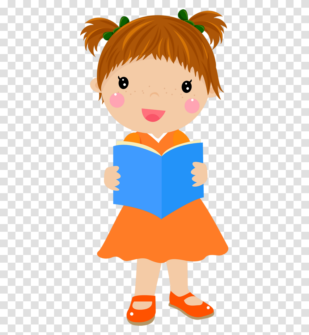 Cartoon Children, Reading, Person, Human, Toy Transparent Png