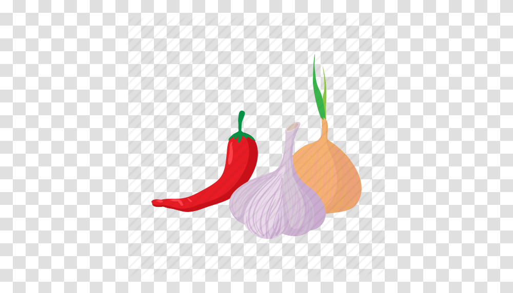 Cartoon Chili Garlic Healthy Onion Pepper White Icon, Plant, Vegetable, Food, Shallot Transparent Png