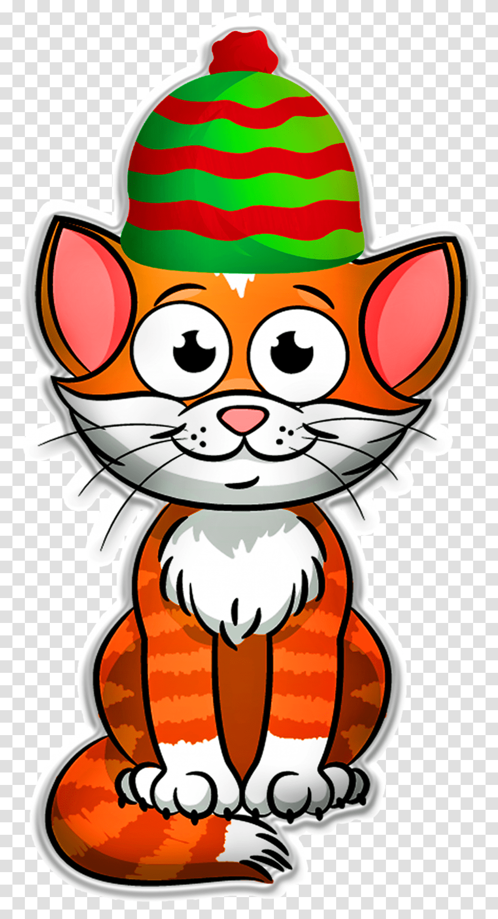 Cartoon Christmas Cat Clipart Free Download Farm Photobooth Props Printable, Label, Text, Face, Head Transparent Png