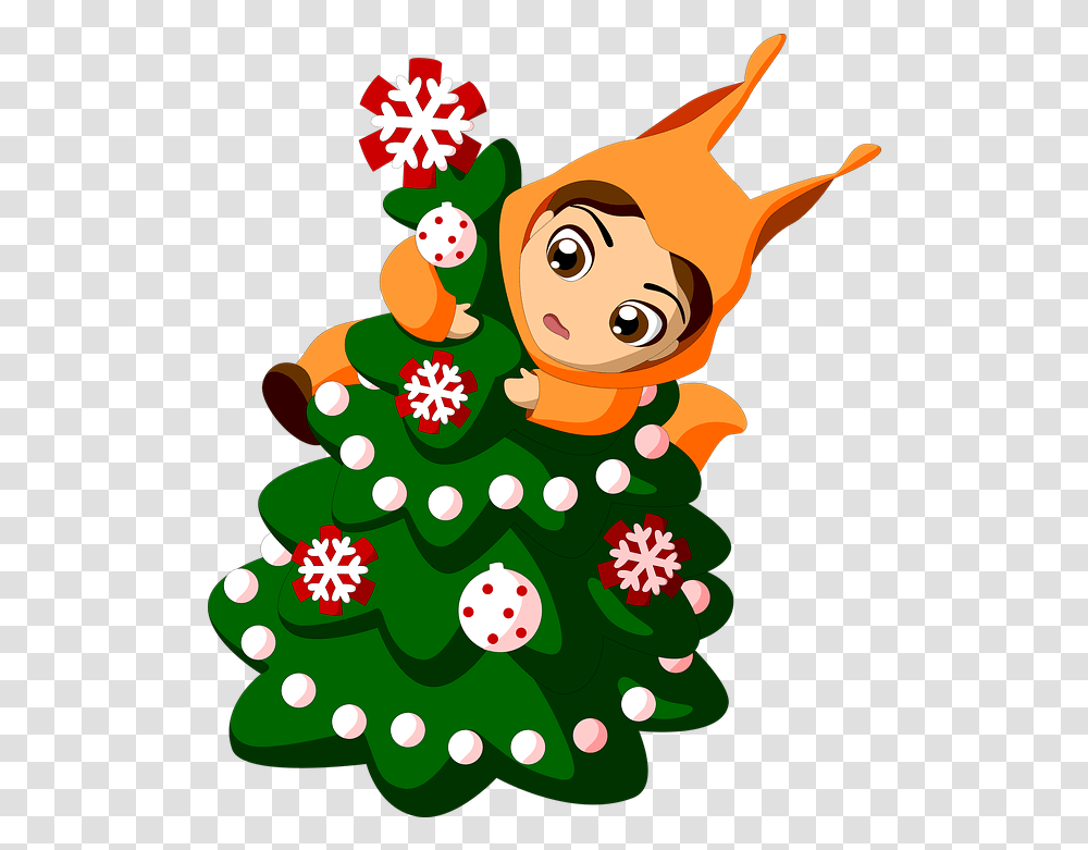 Cartoon Christmas Tree Christmas Tree Carnival Costume Vianon Obrzky Pre Deti, Plant, Ornament, Birthday Cake, Dessert Transparent Png