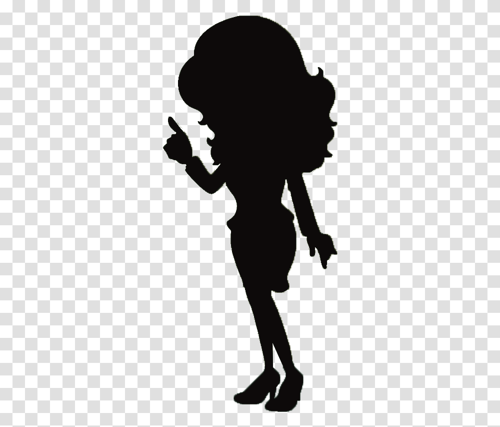 Cartoon Clip Art Black Shadow Cartoon Girl, Silhouette, Person, Human, Back Transparent Png