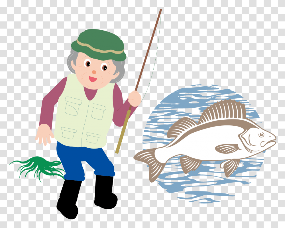 Cartoon Clip Art Old Man Transprent People Fishing In Portable Network Graphics, Animal, Water, Person, Human Transparent Png