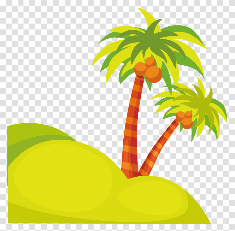 Cartoon Clip Art Transprent Cartoon Coconut Tree Background, Palm Tree, Plant, Tropical, Flower Transparent Png