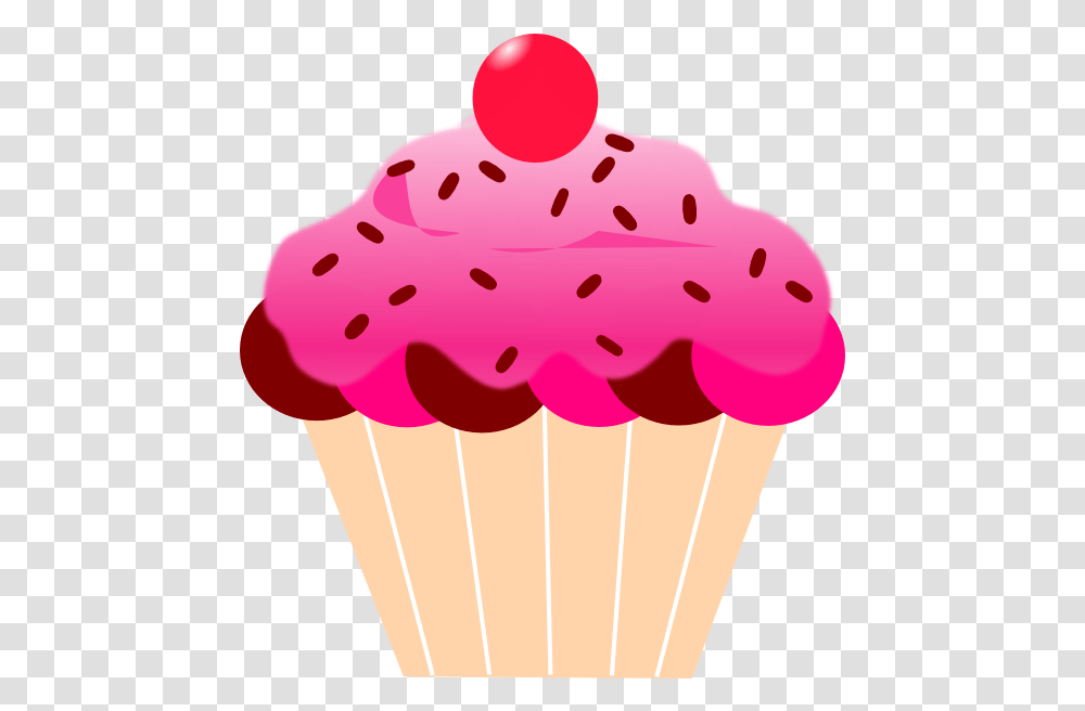 Cartoon Clipart Cupcake Pink Cupcake Clipart, Cream, Dessert, Food, Creme Transparent Png