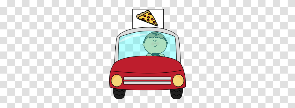 Cartoon Clipart Pizza Delivery Italian Cuisine Cartoon Pizza Man, Vehicle, Transportation, Mirror, Car Mirror Transparent Png