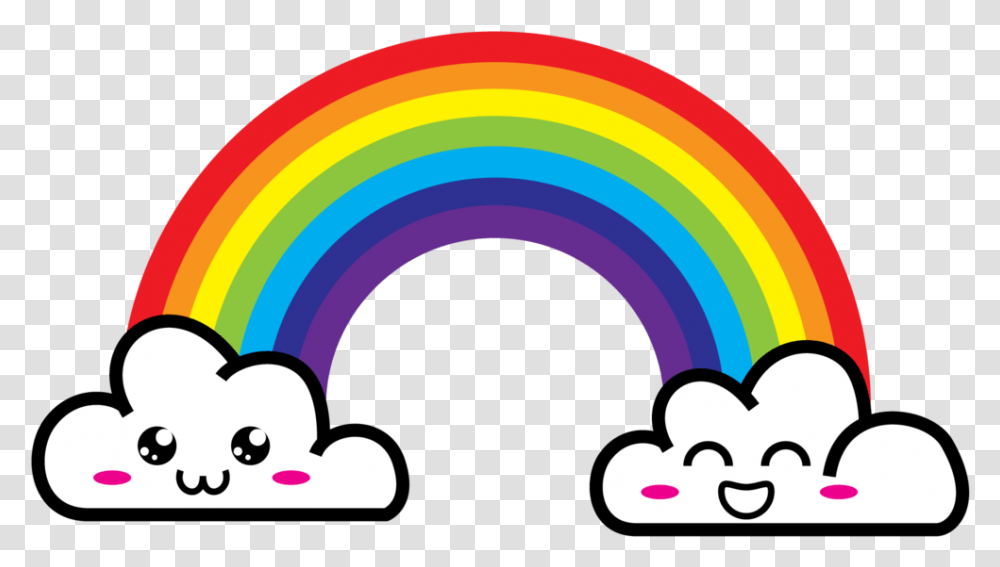 Cartoon Cloud H Rainbow And Clouds Dennis Pitts Desk Cute Cartoon Rainbow, Graphics, Outdoors, Nature, Floral Design Transparent Png