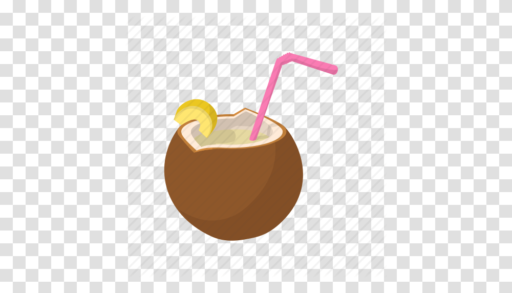 Cartoon Cocktail Coconut Drink Fruit Summer Tropical Icon, Plant, Vegetable, Food Transparent Png