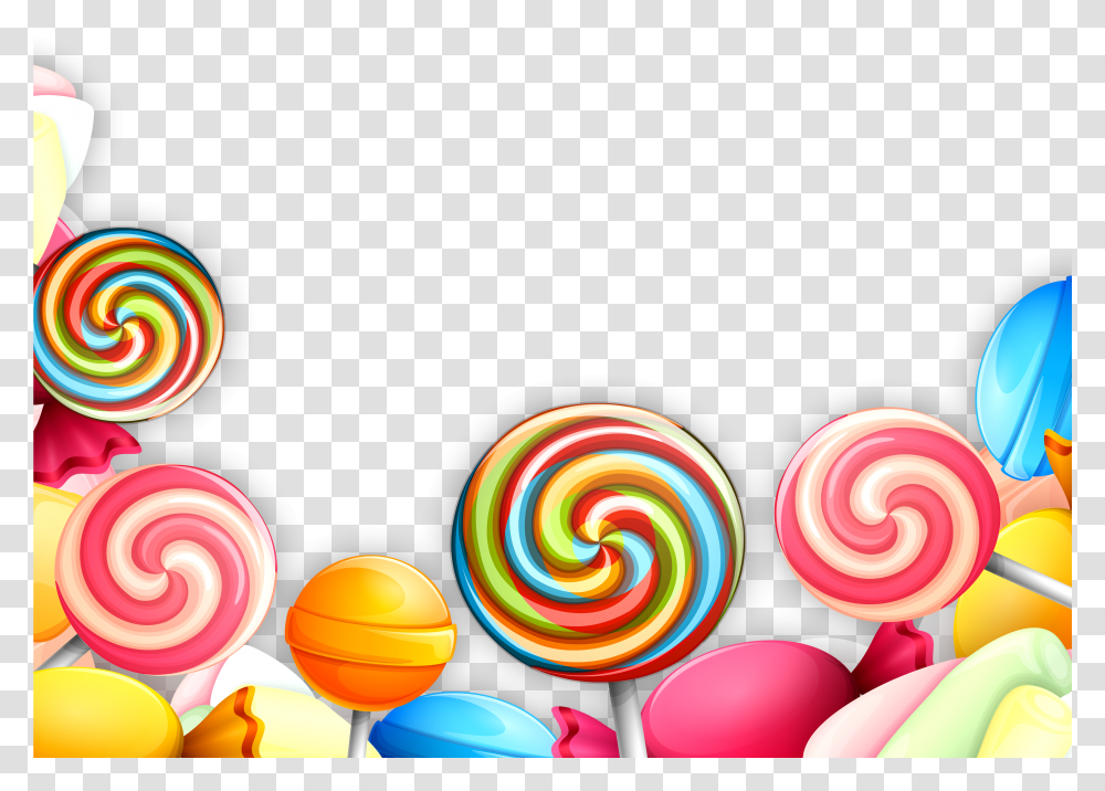 Cartoon Colored Lollipop Decoration Vector About Hand Colorful Lollipop Vector, Food, Candy, Sweets, Confectionery Transparent Png