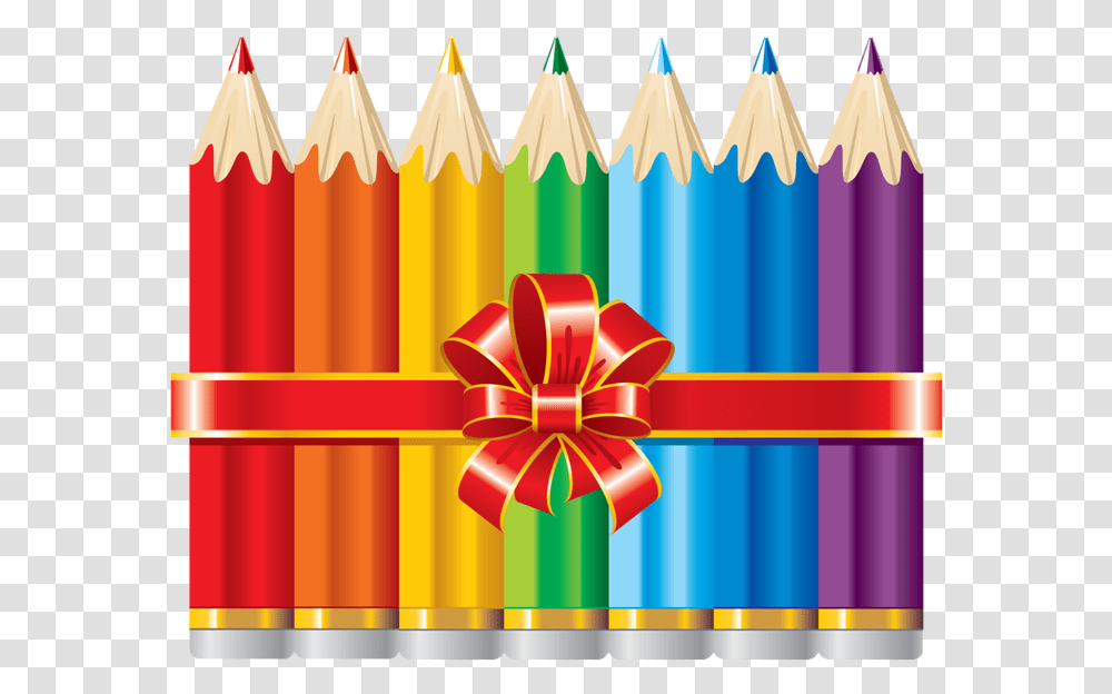 Cartoon Colour Pencil Congratulations For First Day At School Transparent Png