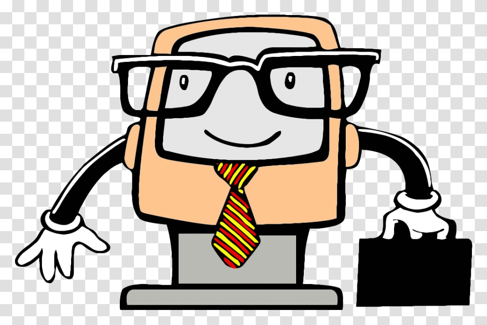 Cartoon Computer Computer Guy, Tie, Accessories, Accessory, Label Transparent Png