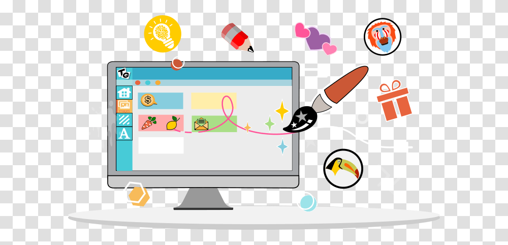 Cartoon, Computer, Electronics, Monitor, Screen Transparent Png