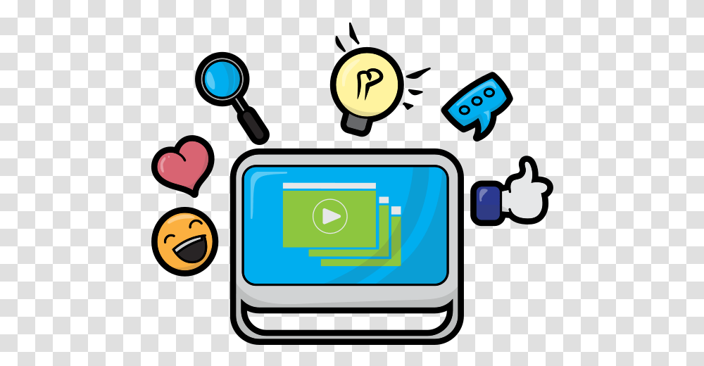 Cartoon Computer With Access To Social Media Sites, Electronics, Security, Phone Transparent Png