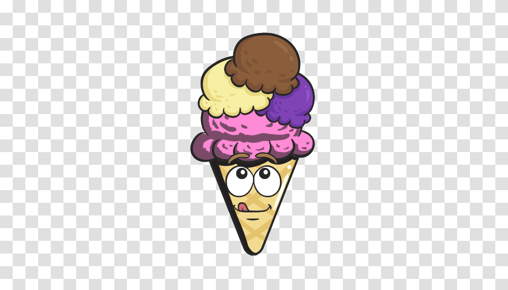 Cartoon Cone Cream Emoji Ice Icon, Dessert, Food, Creme, Ice Cream Transparent Png