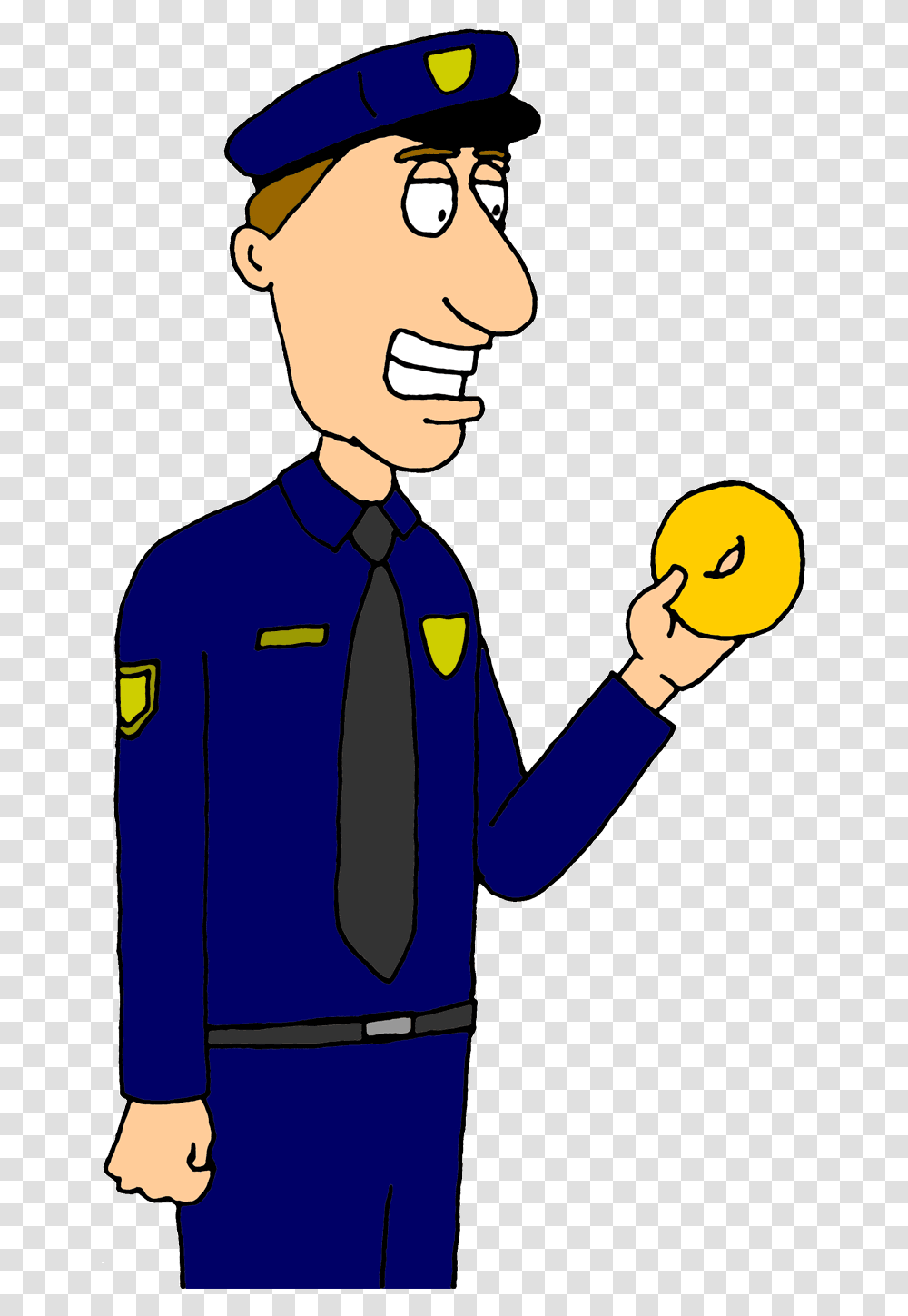 Cartoon Cop Eating Donut, Person, Human, Light, Sunglasses Transparent Png