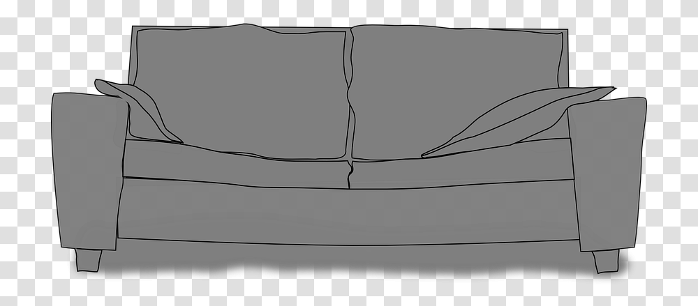 Cartoon Couch Sketch, Cushion, Pillow, Furniture Transparent Png