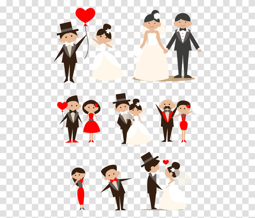 Cartoon Couple Clip Art Hand Drawn Bride Wedding Cartoon, Person, Performer, People, Face Transparent Png