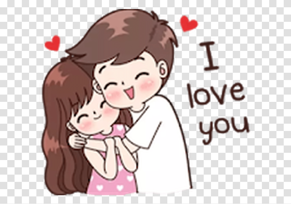 Cartoon Couple Love You, Female, Girl, Book Transparent Png