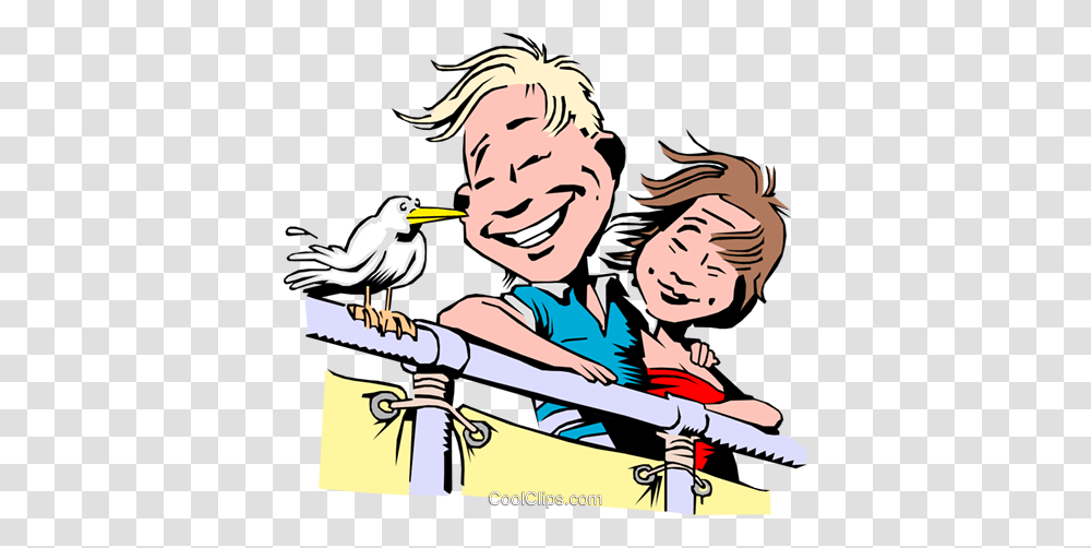 Cartoon Couple On Vacation Royalty Free Vector Clip Art, Bird, Animal, Person, Outdoors Transparent Png