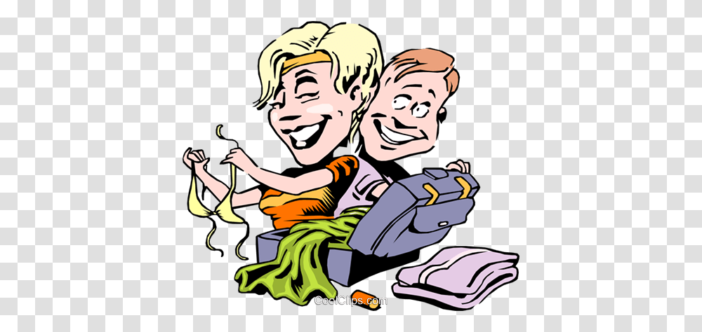 Cartoon Couple On Vacation Royalty Free Vector Clip Art, Person, Drawing, Face Transparent Png