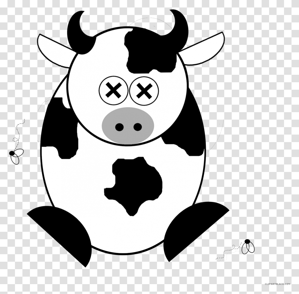 Cartoon Cow Animal Free Black White Clipart Images Dead Cow Clip Art, Stencil, Cattle, Mammal, Snowman Transparent Png