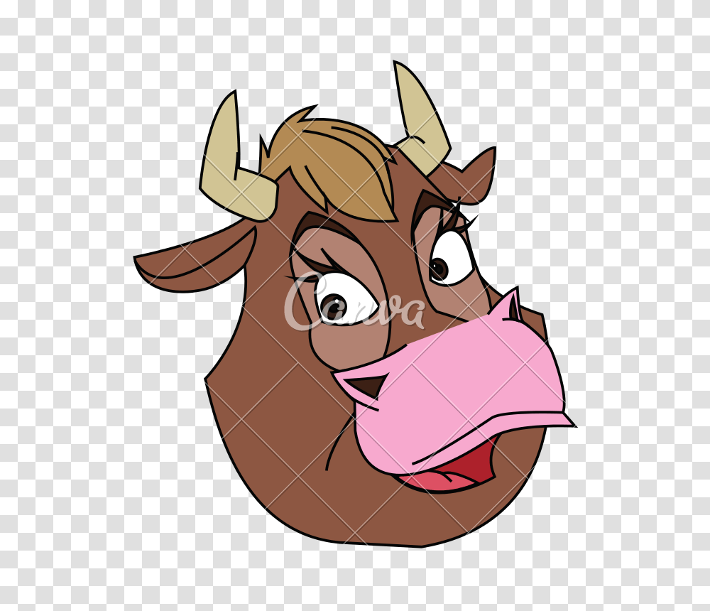 Cartoon Cow Head, Mammal, Animal, Deer, Wildlife Transparent Png