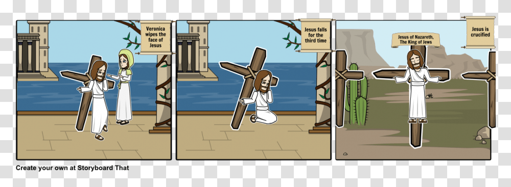 Cartoon, Cross, Outdoors, Kneeling Transparent Png