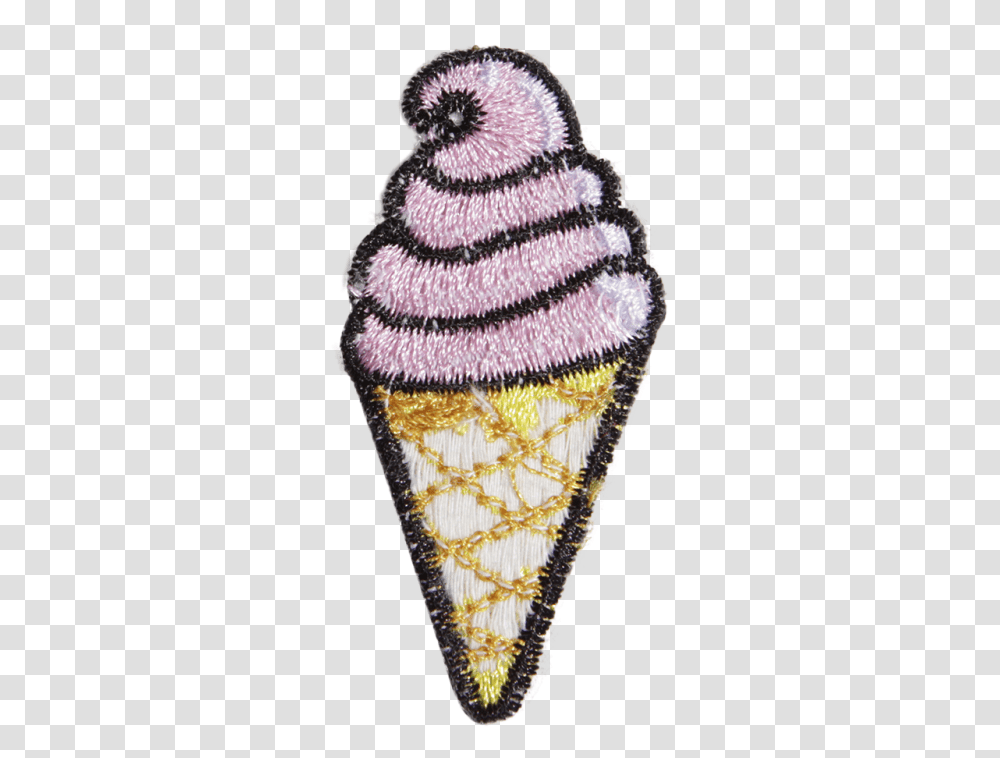 Cartoon Custom Ice Cream Pattern Embroidery Patch Ice Cream Cone, Apparel, Sweets, Food Transparent Png