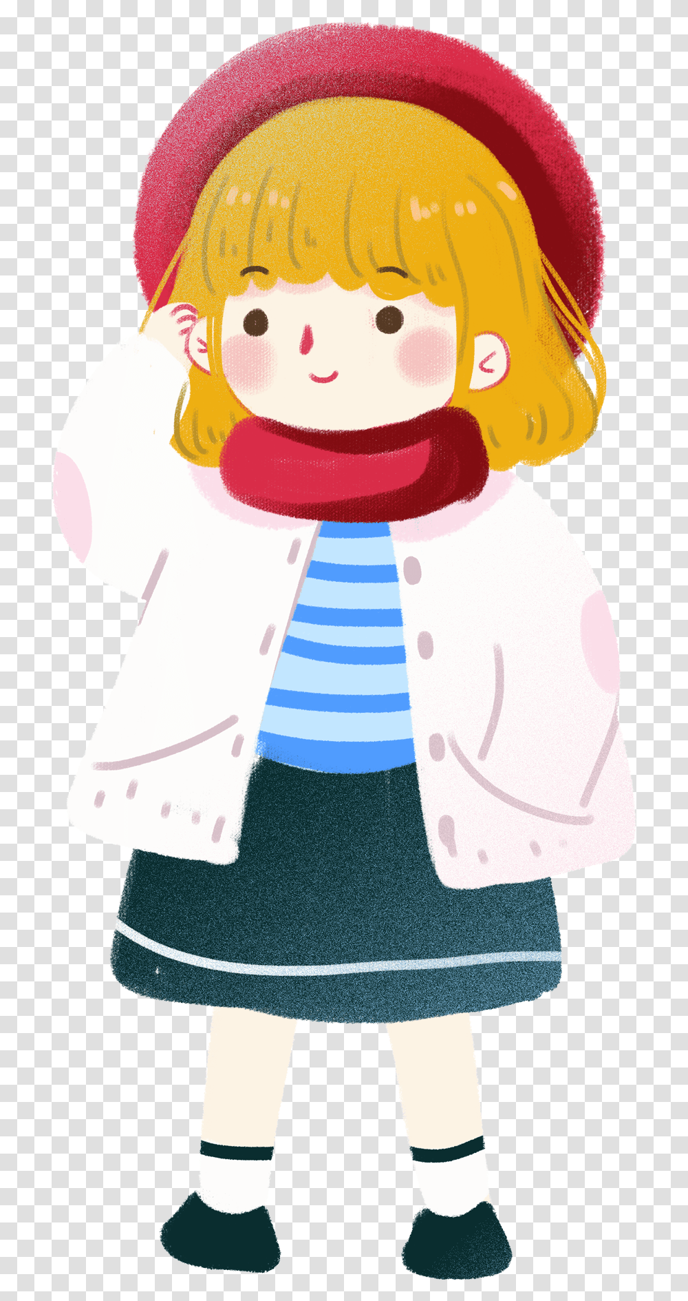 Cartoon Cute Child Girl And Psd Cartoon, Outdoors, Snow, Nature, Person Transparent Png