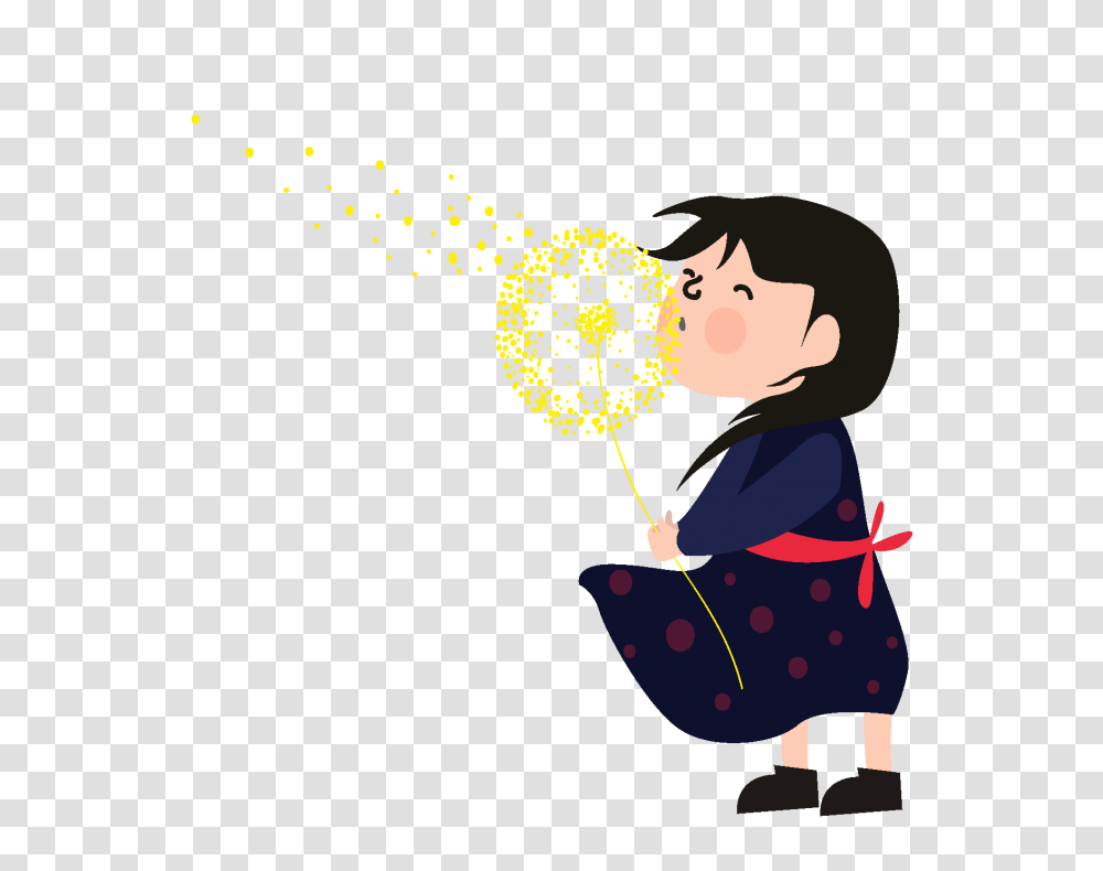 Cartoon Cute Girl Blowing Bubble Elements Free Download Vector, Light, Label Transparent Png