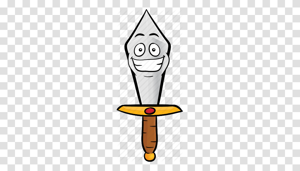 Cartoon Dagger Emoji Knife Smiley Sword Icon, Cream, Dessert, Food, Creme Transparent Png